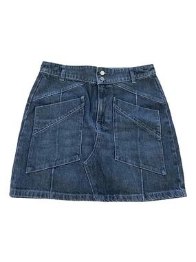 ba&sh Black Denim Pocket Mini Skirt